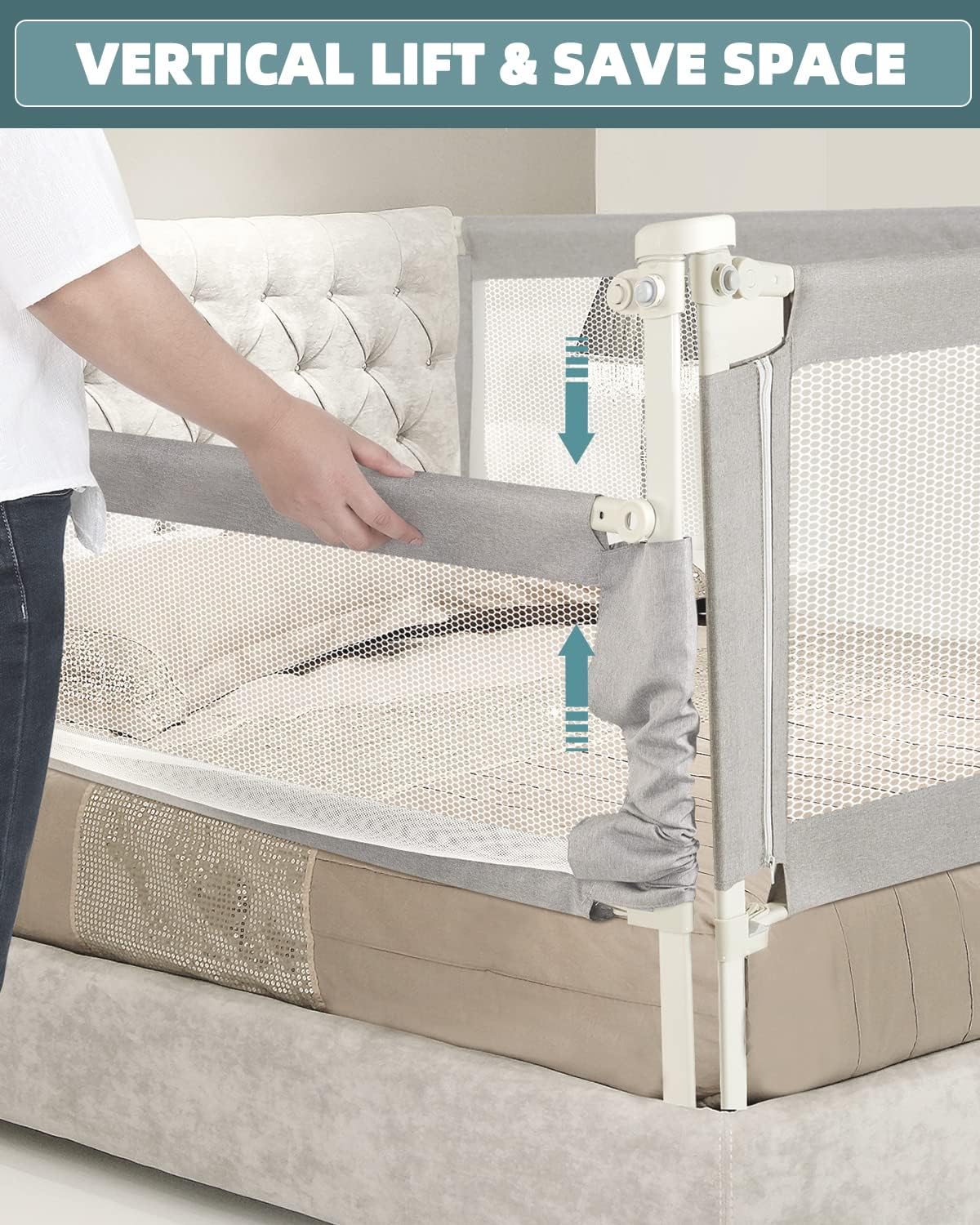 Bed Rail for Toddlers, Extra Tall(Height Adjustable) Specially Designed for Twin, Full, Queen, King Size, California King Bed - Safety Baby Bed Guard Rails for Kids (One Side 78.7" x 27")