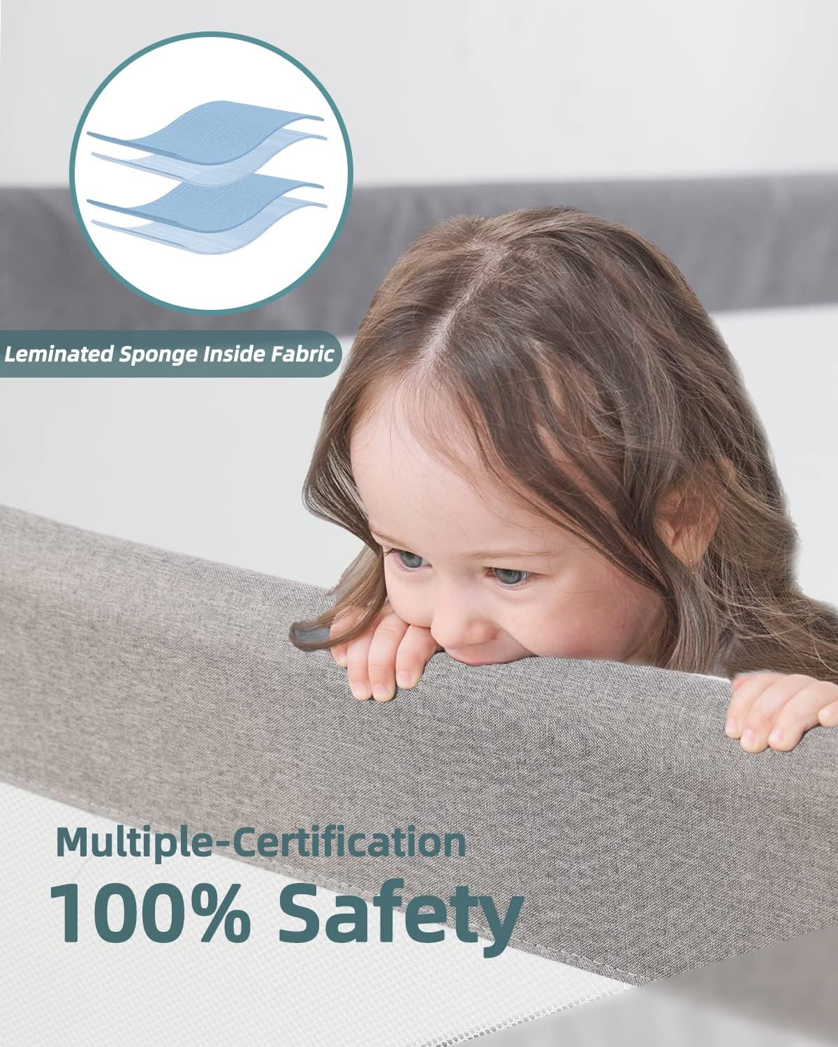 Bed Rail for Toddlers, Extra Tall（Height Adjustable） Specially Designed for Twin, Full, Queen, King Size, California King Bed - Safety Baby Bed Guard Rails for Kids (One Side 78.7" x 27")